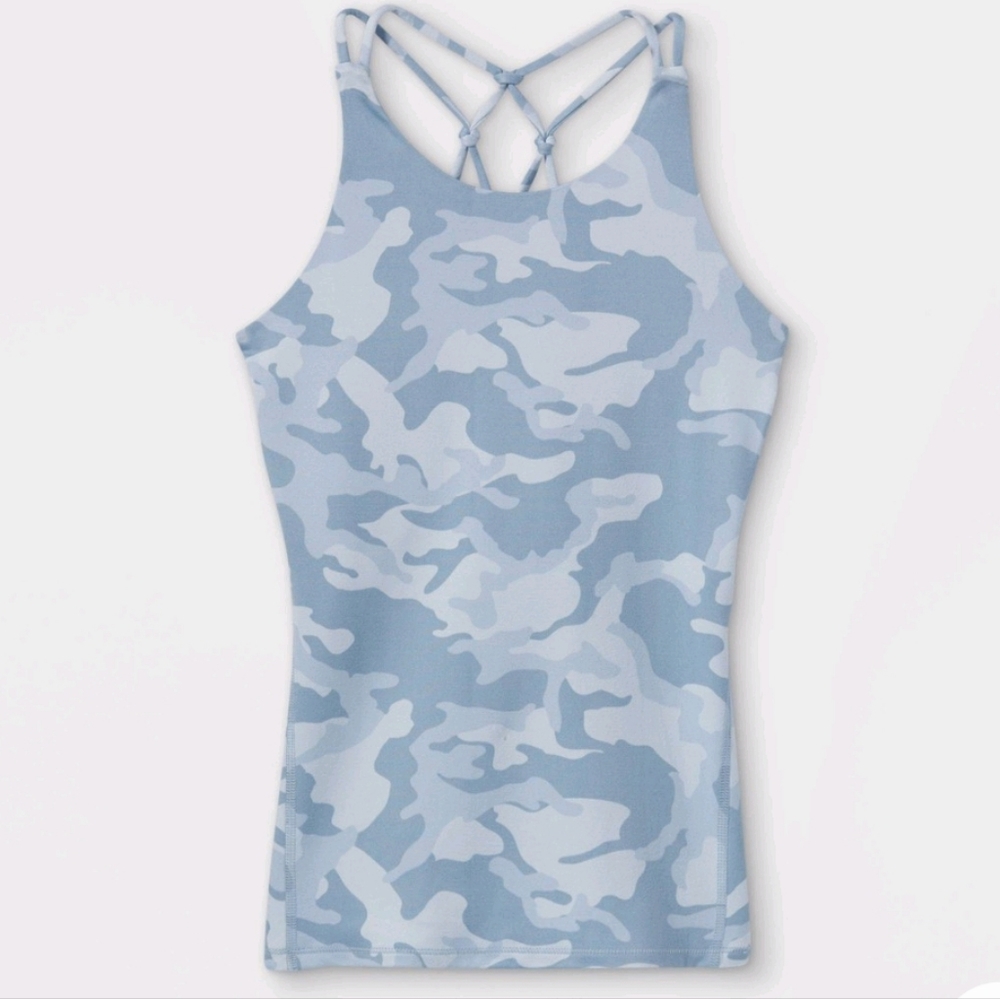 Girls racerback All in Motion camouflage light blue tank - S 6/6x